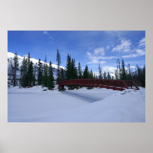 Snow At The Simpson River Trailhead Kootenay River Poster (Front)