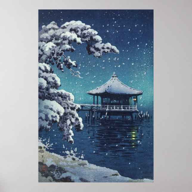 Snow at the Ukimido Katada by Tsuchiya Koitsu Poster (Front)