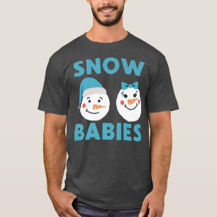 Snow Babies Snowman Babies Winter Twins Pregnancy  T-Shirt