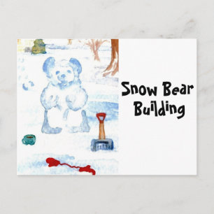 "Snow Bear Building" Designer Carte Postale 2