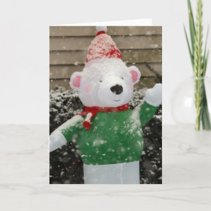 Snow bear holiday card