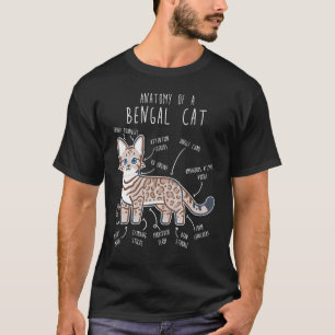 Snow Bengal Cat Seal Lynx Anatomy, Funny Cute Pet T-Shirt