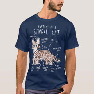 Snow Bengal Cat Seal Lynx Anatomy T-Shirt