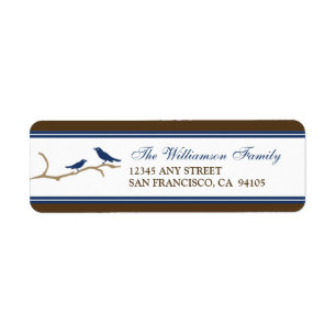 Snow Birds Holiday Return Address Labels (navy)
