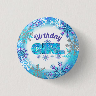 Snow  Birthday frozen  Shirt 1 Inch Round Button