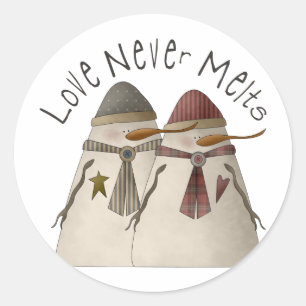Snow Bobbins · Love Never Melts Classic Round Sticker
