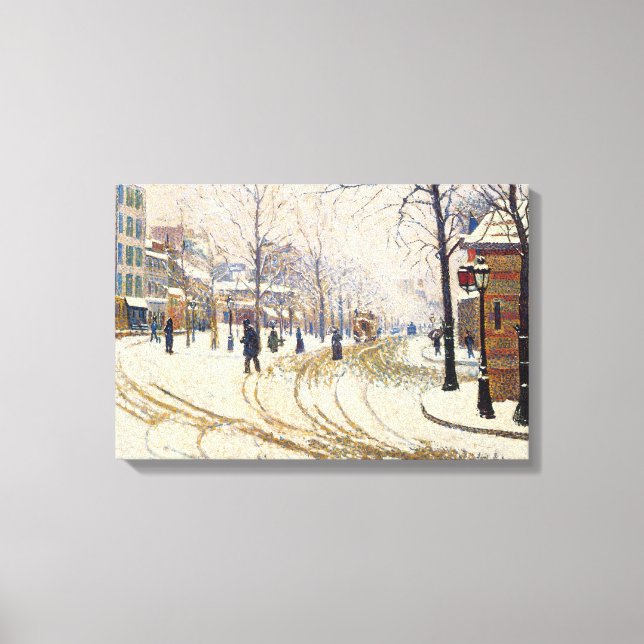 Snow, Boulevard de Clichy, Paris by Paul Signac Canvas Print (Front)