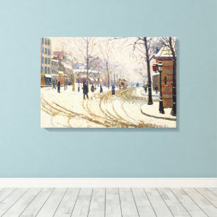 Snow, Boulevard de Clichy, Paris by Paul Signac Canvas Print