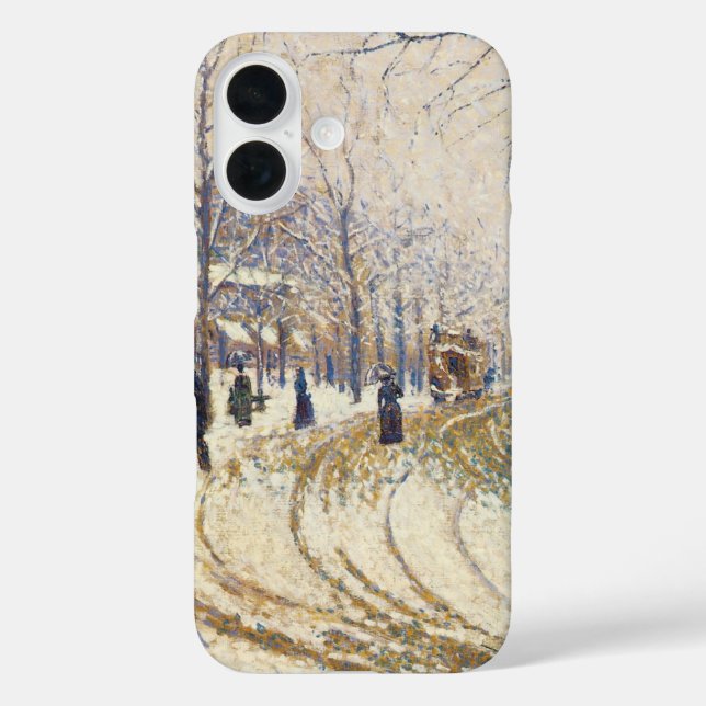 Snow, Boulevard de Clichy, Paris by Paul Signac Case-Mate iPhone Case (Back)