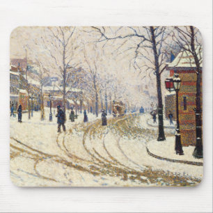 Snow, Boulevard de Clichy, Paris by Paul Signac Mouse Pad
