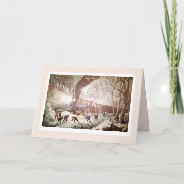 Snow Bound Train Thinking of You Card (Front)