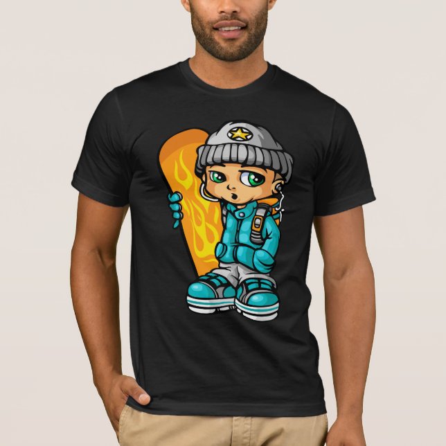 Snow boy and mp3 T-Shirt (Front)
