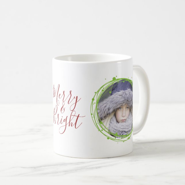 Snow Bubbles Christmas Wreath Holiday Coffee Mug (Front Right)