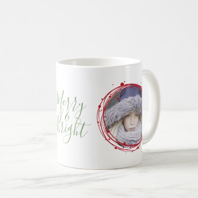 Snow Bubbles Christmas Wreath Holiday Coffee Mug (Front Right)