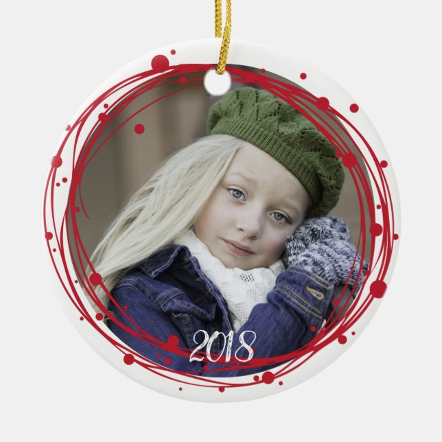 Snow Bubbles Christmas Wreath Ornament (Front)