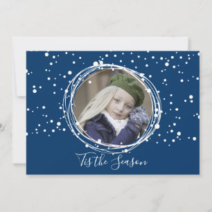 Snow Bubbles Christmas Wreath Photo Card