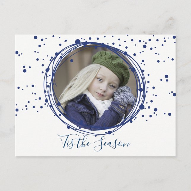 Snow Bubbles Christmas Wreath Photo Postcard (Front)