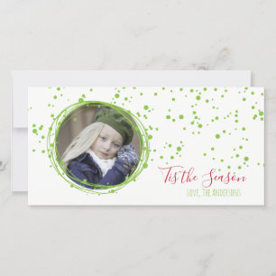 Snow Bubbles Holiday Wreath Photo Card