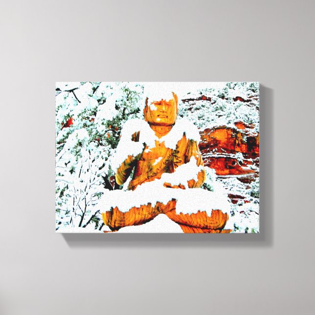 snow buddha wrapped canvas (Front)