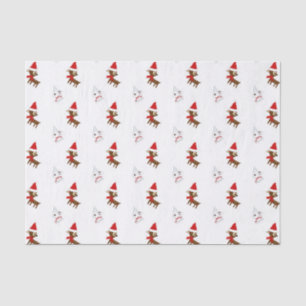Snow Bunny and Reindeer Christmas Art Pattern Tissue Paper