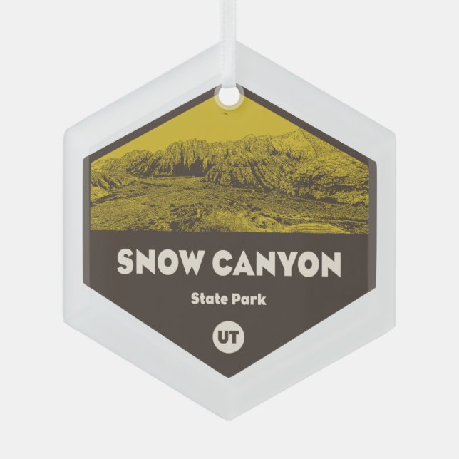 Snow Canyon State Park Utah Glass Ornament (Front)