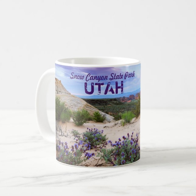 Snow Canyon Utah Wildflowers Coffee Mug (Front Left)