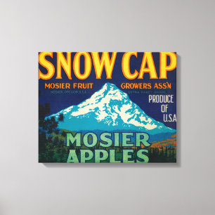 Snow Cap Apple Crate LabelMosier, OR Canvas Print