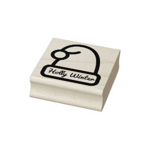 Snow Cap with Custom Name Signature  Rubber Stamp