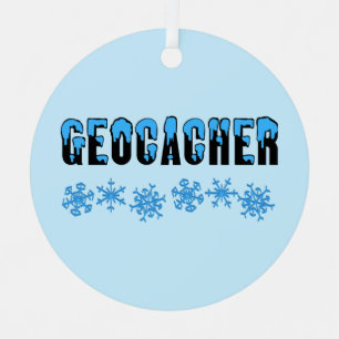 Snow Capped Geocacher Metal Ornament