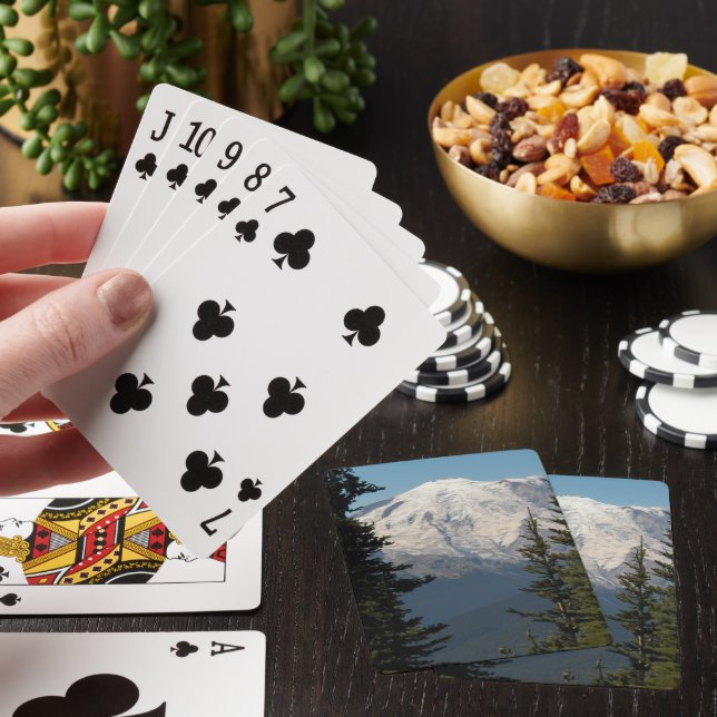 Snow Capped Mount Rainier Scenery Playing Cards (In Situ)