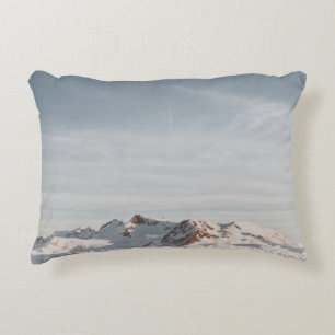 SNOW CAPPED MOUNTAIN AT DAYTIME ACCENT PILLOW