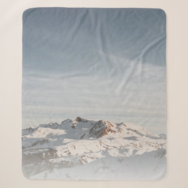 SNOW CAPPED MOUNTAIN AT DAYTIME SHERPA BLANKET (Front)