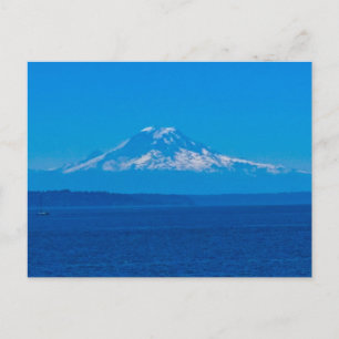Snow-Capped Mountain Over Blue Water  Postcard