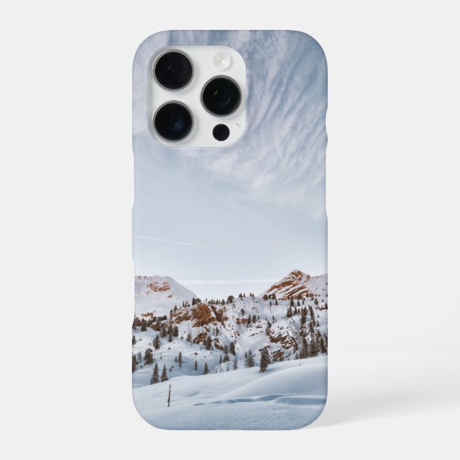Snow-Capped Mountain Under Brilliant Clear Sky iPhone Case (Back)