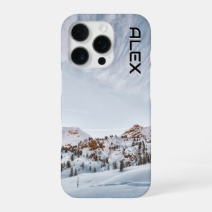 Snow-Capped Mountain Under Brilliant Clear Sky iPhone 16 Pro Case