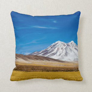 Snow - Capped Mountains And Puna Grassland Throw Pillow