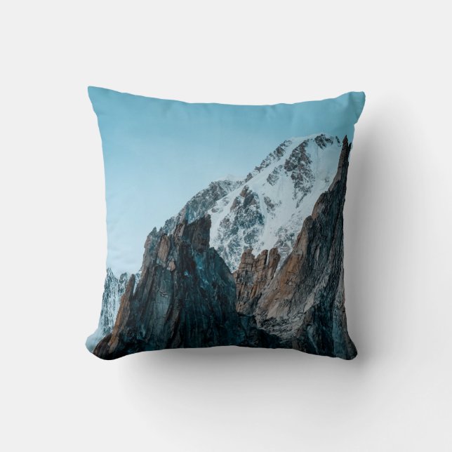 SNOW-CAPPED MOUNTAINS DURING DAYTIME THROW PILLOW (Front)