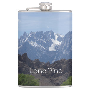 Snow capped mountains of Lone Pine Hip Flask