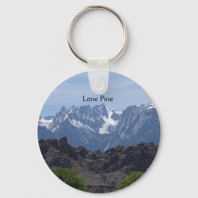 Snow capped mountains of Lone Pine      Keychain (Front)