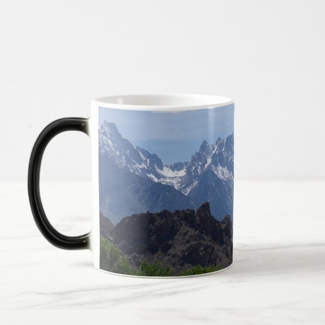 Snow capped mountains of Lone Pine Magic Mug (Left)