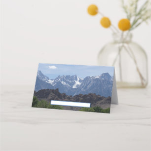 Snow capped mountains of Lone Pine   Place Card