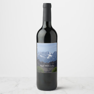 Snow capped mountains of Lone Pine Wine Label