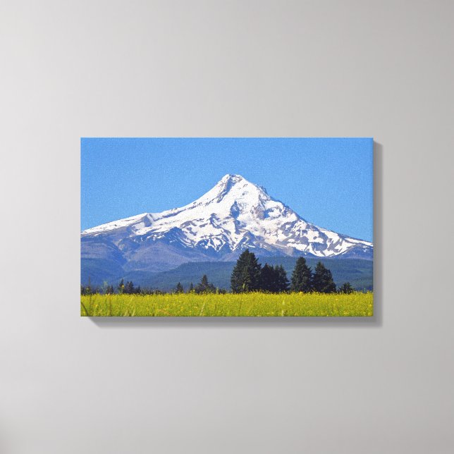 Snow capped Mt Hood in Oregon, USA Canvas Print (Front)
