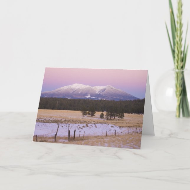 Snow Capped San Francisco Peaks at Sunset Thank You Card (Front)