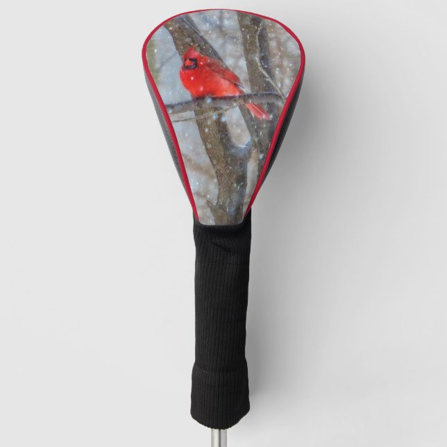 Snow Cardinal  Golf Head Cover (Front)