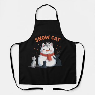 Snow Cat Christmas Cats Lover Gift Holiday Winter Apron