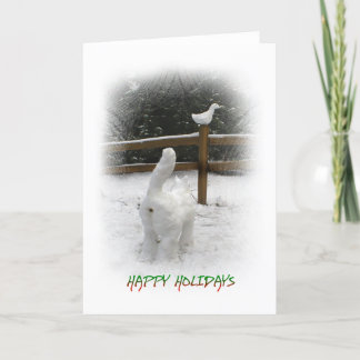 Snow Cat Holiday Card