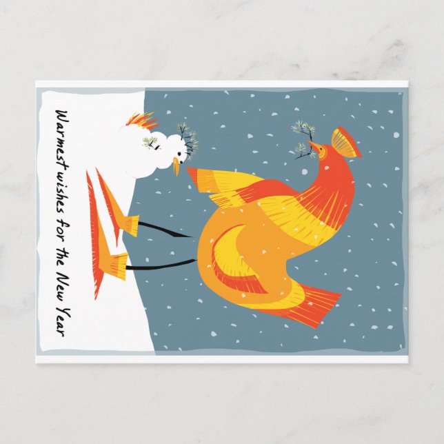 Snow chicken holiday card (Front)