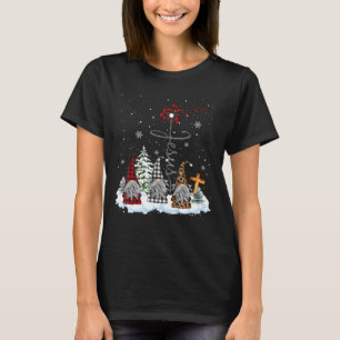 Snow Christmas Gnome Plaid Leopard Print Letter Gr T-Shirt