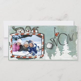 snow christmas photo card